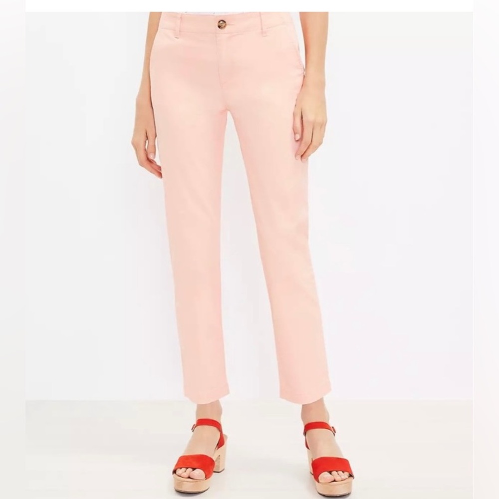 Loft, size 6 petite orange/peach crop pant